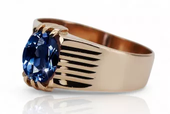 Кольцо Сапфир Оригинальное винтажное розовое золото 14 карат Винтаж vrc007r